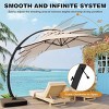 11 FT Heavy Duty Aluminum Curved Cantilever Patio Umbrella Includes Base, 360 Degree Rotatable Offset Outdoor Umbrella for Garden, Deck, Backyard - 4 of 4