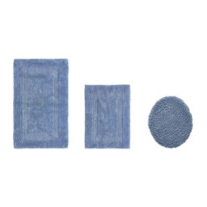Lux Premium 100% Cotton  Ultra-Soft Tufted Solid Reversible 3 Piece Bath Rug Set, Water-Absorbent, Durable, Machine Washable Bathroom Rug - 1 of 4