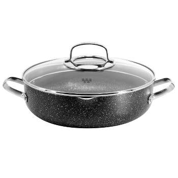 Korkmaz Galaksi Non Stick Low Casserole with Lid in Black