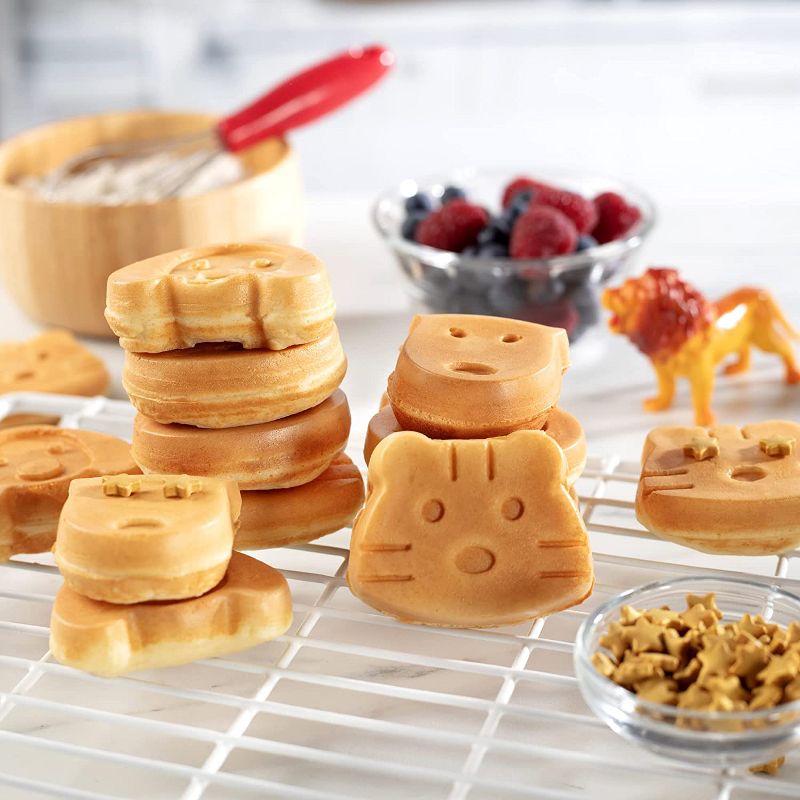Animal Mini Waffle Maker- Makes 7 Fun  Different Shaped Pancakes Including a Cat  Dog  Reindeer & More - Electric Non-stick Waffler  Fun Gift, 2 of 4