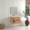 PexFix 24" Bathroom Vanity with Sink Floating Wall Mounted Solid Wood Bathroom Cabinet with 2 Fluted Storage Drawers and Resin Integrated Basin Walnut - 4 of 4