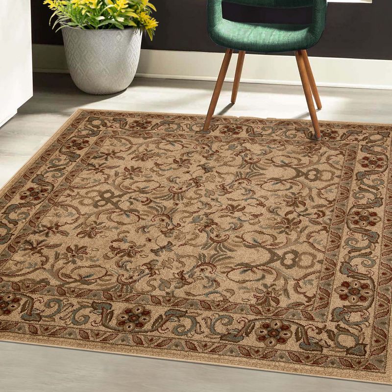 Traditional Floral Scroll Indoor Runner or Area Rug by Blue Nile Mills, 2 of 7