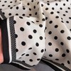Anna-Kaci Women's Polka Dot Satin Square Scarf with Contrasting Border Trim 27x27in - 3 of 4