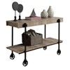 Gulches Industrial Sofa Table - Slat Design, Open Bottom Shelf, Natural Tone/Black, Steel Frame - 2 of 4
