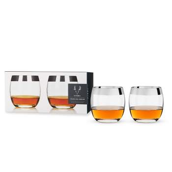 True Diamond Crystal Whiskey Tumblers Set of 2, Lead-Free Premium Crystal  Clear Glass, Striking Lowball Cocktail Glasses, Scotch Glass Gift Set, 11 oz
