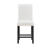 Linon 24" Stewart Padded Back and Seat Faux Leather Upholstered Counter Height Barstool - Glitz White: Elegant Nailhead Trim, Wood Legs - 2 of 4