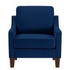 Single Velvet Armchair with Wooden Legs, Scooped Armrest, TB117 Foam Cushion and Easy Assembly - 3 of 4