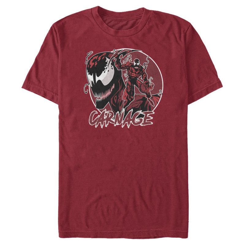 Men's Marvel Venom Carnage Mask Circle T-Shirt, 1 of 5