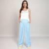 Anna-Kaci Lounge Women's Vertical Red Stripe Wide Leg Pants with High Rise Waistband and Full-Length Flowing Silhouette - 2 of 4