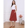 INSPIRE CHIC Women's Casual Elastic Waist Peasant A-Line Midi Skirts with Pockets - 2 of 4