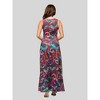 24seven Comfort Apparel Womens Pink and Brown Print Scoop Neck A Line Sleeveless Maxi Dress - 3 of 4