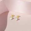 Girls' Tiny Mother of Pearl Heart Gold Plated Sterling Silver Earrings - In Season Jewelry - 4 of 4