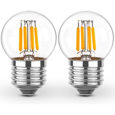 Runesay Dimmable Low Watt LED Bulbs 3 Watt, 25 Watt Small Light Bulbs, E26 Screw Base G40 Globe Edison Light Bulbs, Warm White 2700K, 2PCS
