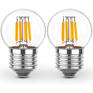 Runesay Dimmable Low Watt LED Bulbs 3 Watt, 25 Watt Small Light Bulbs, E26 Screw Base G40 Globe Edison Light Bulbs, Warm White 2700K, 2PCS - 1 of 4