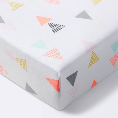 Image of Fitted Crib Sheet Triangles - Cloud Island™ - Pink