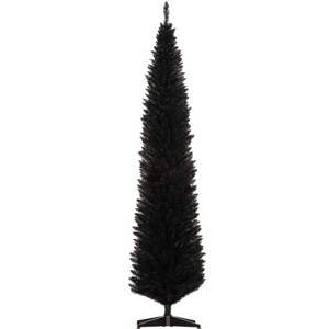 TopComfy Christmas Tree Stands Artificial Christmas Tree Festive Pencil Christmas Tree Cozy Snowy Decor for Living Room, Black, 35.46"*7.88"*8.67" - 1 of 4