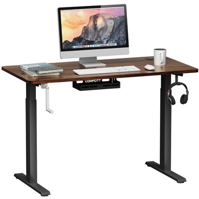 Costway 48'' Sit Stand Workstation  Adjustable Standing Desk w/Crank Handle