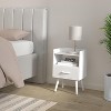 Modern Nightstand with Drawer, Bedside Tables, Mid Century Nightstands with Open Storage Shelf - 2 of 4
