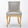 INFURNIC Dining Chairs Modern Chenille Chair with Curved Gold Plated Legs and Rivet Trim for Dining Room and Lounge, Beige, 24"*21.6"*36.4" - 4 of 4
