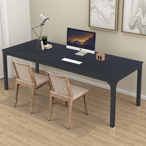 Lirago Rectangle Office Dining Table 78.7" Large Desktop Sturdy MDF Board Heavy Duty Iron Pipe Legs Industrial Style Black - 1 of 4