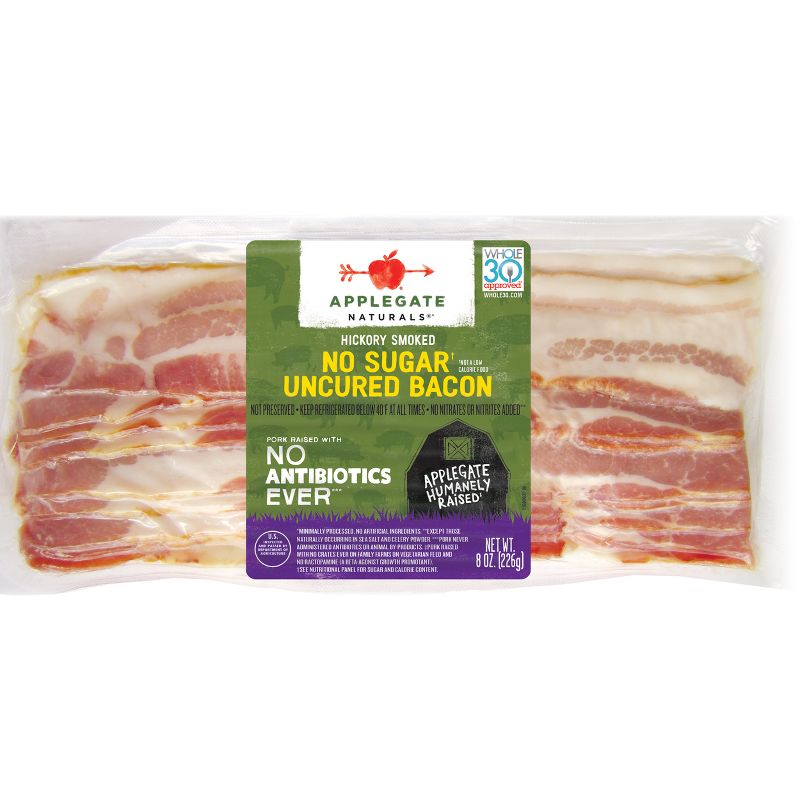 Applegate Natural No Sugar Uncured Bacon - 8oz, 1 of 6
