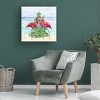 Canvas Wall Art - Jean Plout 'Coastal Christmas Flamingos A' Wall Art for Living Room, Bedroom, or Office Décor by Trademark Fine Art - 24 x 24 Inches - 4 of 4