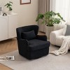 360° Velvet Swivel Chair,Velvet Accent Chair with Ottoman,Oversized Accent Barrel Armchair with Pillow,Sofa Chair with Lounge Seat-Cuddlewood - 4 of 4