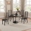 KTMBDW Metal Dining Chairs Set, Elegant Armless Chair with Steel Legs and PU Leather Seats, High Back Dining Chairs for Kitchen, Living Room - 2 of 4