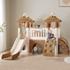 NAYSAYE Playground Slide Toddler Climber Playset with Tunnel and Basketball Hoop for Indoor Outdoor Fun, Brown, 72"*66.1"*69.45" - 2 of 4