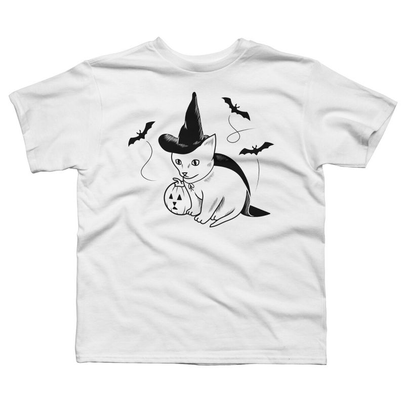 Boy's Design By Humans Halloween cat, cute kitten, happy halloween By SPOODEMOON T-Shirt, 1 of 3