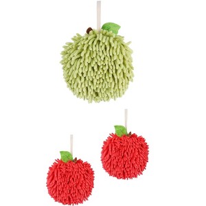 REGALWOVEN 3 Pack Bathroom Chenille Soft Absorbent Fuzzy Hand Towel Set 6" x 6" - 1 of 4