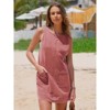 EXLURA Womens Sleeveless Denim Dress Casual Summer Crewneck A Line Overall Mini Dress with Pockets - 3 of 4