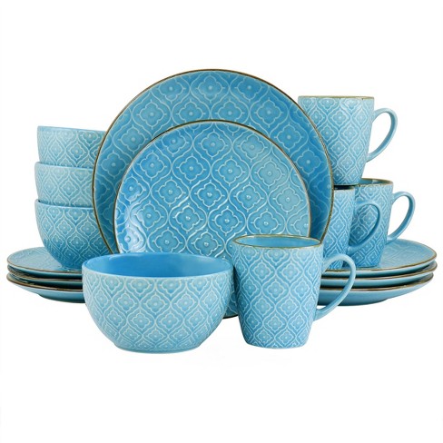 Teal hotsell plates set