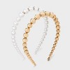 Beaded Headband 2 pk - A New Day™ Pearl/Gold - 2 of 3