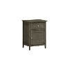 HomeStock Grey Nightstand 25x19x15 Transitional Bedside Table with Three Drawers, Compact Size and Practical Bedroom Organization - 2 of 4