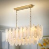 39.4" 4-Tiers Alabaster Rectangle Brass Kitchen Island Chandelier - 2 of 4