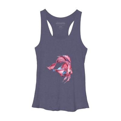 Women's Design By Humans Betta Fish By GisaPizzatto Racerback Tank Top