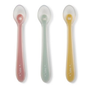 SARO Silicone Baby Spoons – Set of 3 Ergonomic First-Stage Feeding Utensils, Soft BPA-Free Tips for Infants & Toddlers - 1 of 4