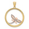 Black Bow Jewelry 14k Yellow & Rose Gold with White Rhodium 24mm Dragonfly Pendant - 3 of 4