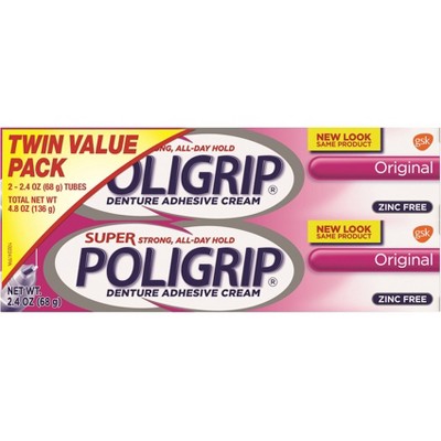 Poligrip Original Denture Adhesive Cream - 2.4oz : Target