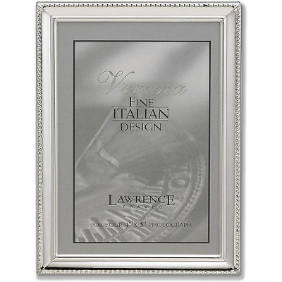 Lawrence Frames Verona Collection 4" x 5" Metal Silver Picture Frame with Beads 11645