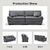 Grey 87" Corduroy Couch with 2 Pillows, Sailboat-Shape Deep Seat Sofa for Living Room, Small Space, Office, Apartment-Morden Fort - 3 of 4