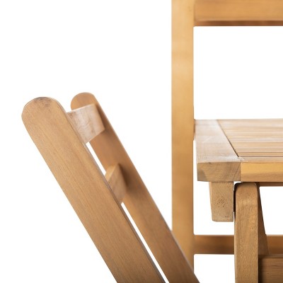Natural Acacia Wood 2-Person Rectangular Balcony Dining Set