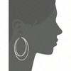 Fashionable Silver Hoop Earrings with a textured wire design. Crafted with low-allergy materials for comfortable wear by women. - 2 of 2