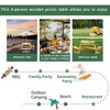 6-Person Outdoor Patio Wooden Round Picnic Table with 3 Built-in Benches and Umbrella Hole - 2 of 4