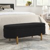 CENGHU Oval Storage Ottoman, Bedroom End Bench, Fabric Ottoman with Storage, Entryway Footstool, Ottoman Bench Rubber Wood Legs for Living Room - 2 of 4