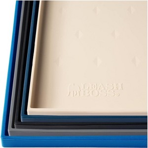 Leashboss Splash Mat Dog Food Silicone Tray with Tall Lip, for Pet Food and Water Bowls - Beige - M/L - 1 of 4