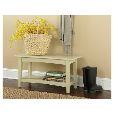 Sand Shaker Cottage Bench with Storage Shelf