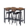 NicBex Dining Table Set for 2 Kitchen Table Bar Table Set  with 4 Bar Stools PU Soft Seat with Backrest for Dining Room - 4 of 4