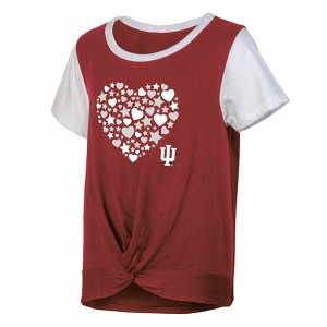 NCAA Indiana Hoosiers Girls' White Tie T-Shirt - 1 of 3